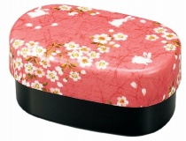 HAKOYA Tatsumiya Cloth-Covered Kaga Koban Bento Box - Pink Sakura Usagi