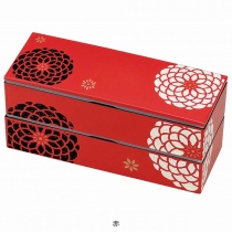 HAKOYA Tatsumiya Hakoben Bento Box Hyakka Blooms Nidan - Red